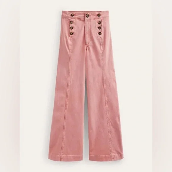 NWT Boden Sailor Wide Leg Pants in Pink - Picture 7 of 13